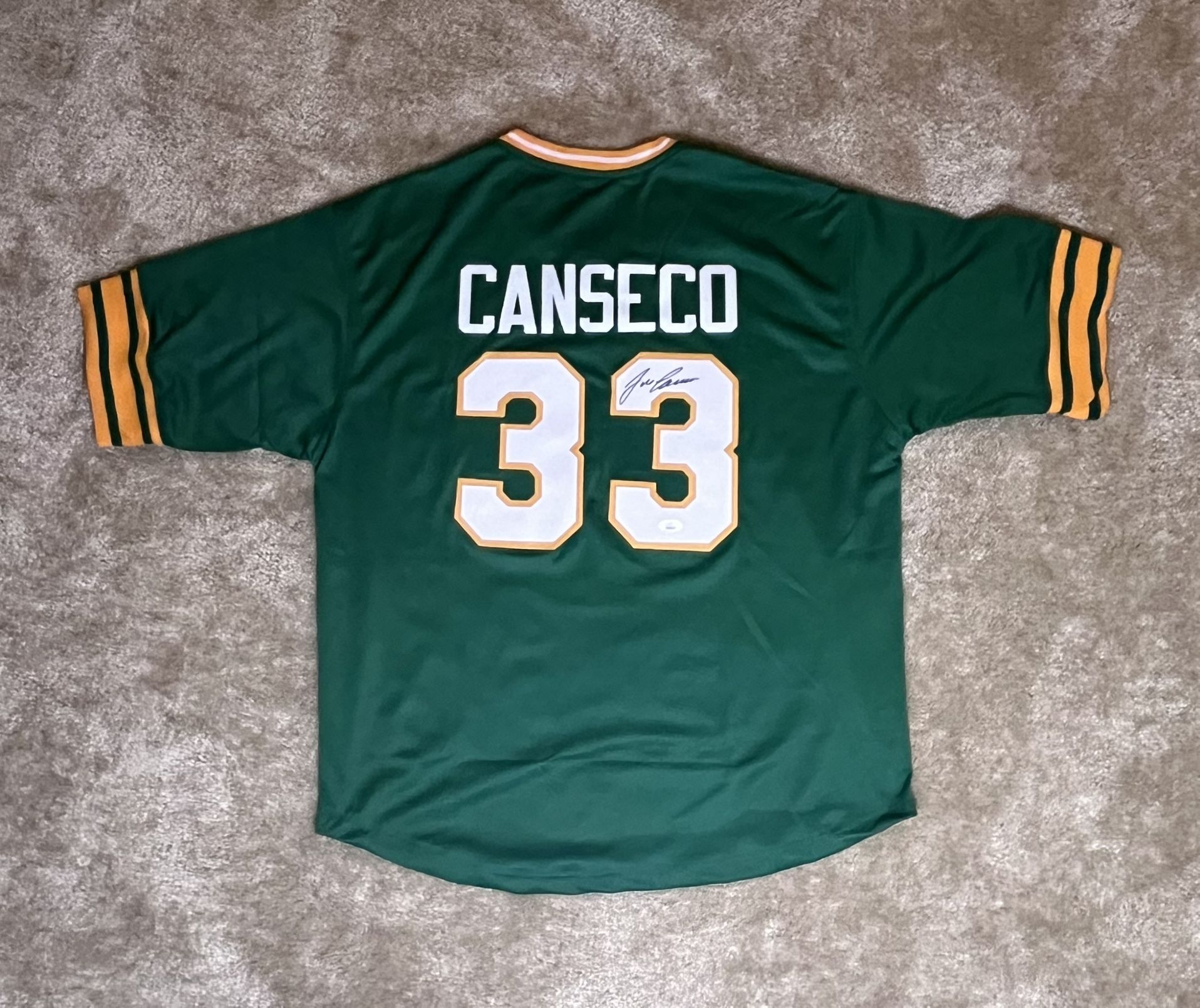 JOSE CANSECO SIGNED AUTO OAKLAND ATHLETICS GREEN JUICED JERSEY JSA  AUTOGRAPHED. for Sale in Yuba City, CA - OfferUp