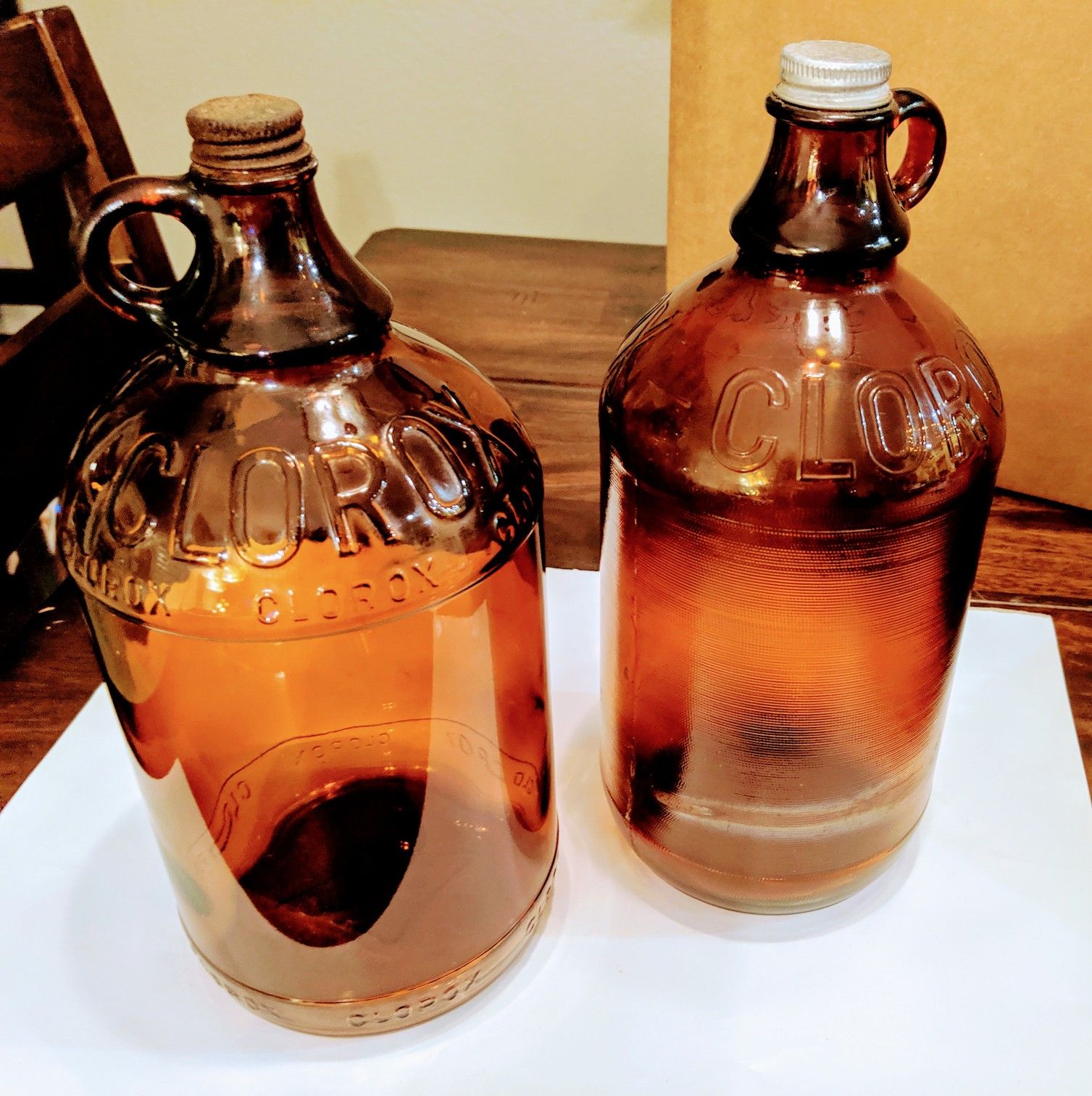1940s antique glass Clorox bottles