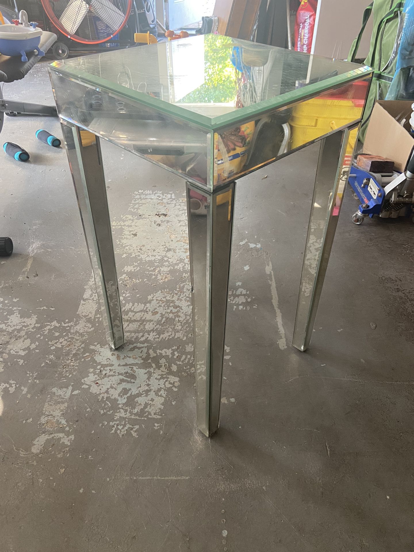Mirrored End Table