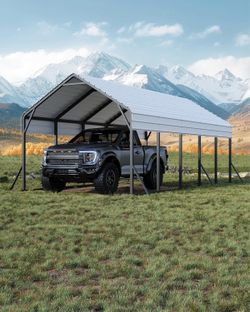 13'x26'x11' Oversized Metal Carport, Steel Heavy Duty Carport for All-Weather