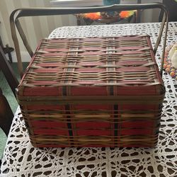 Vintage Split Bamboo Japanese picnic basket