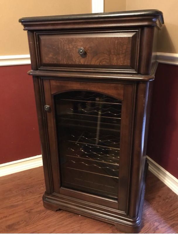 24bottle wooden dualzone wine cooler with Granite Top for Sale in