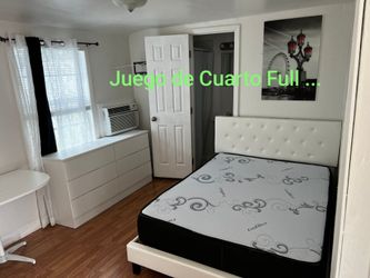 Juego de Dormitorio cama Queen con colchón + Dresser