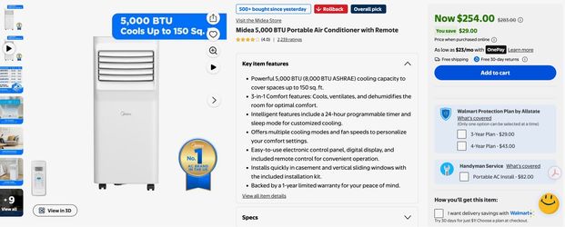 ❄️ Midea Portable AC 5,000 BTU – Open Box Deals
