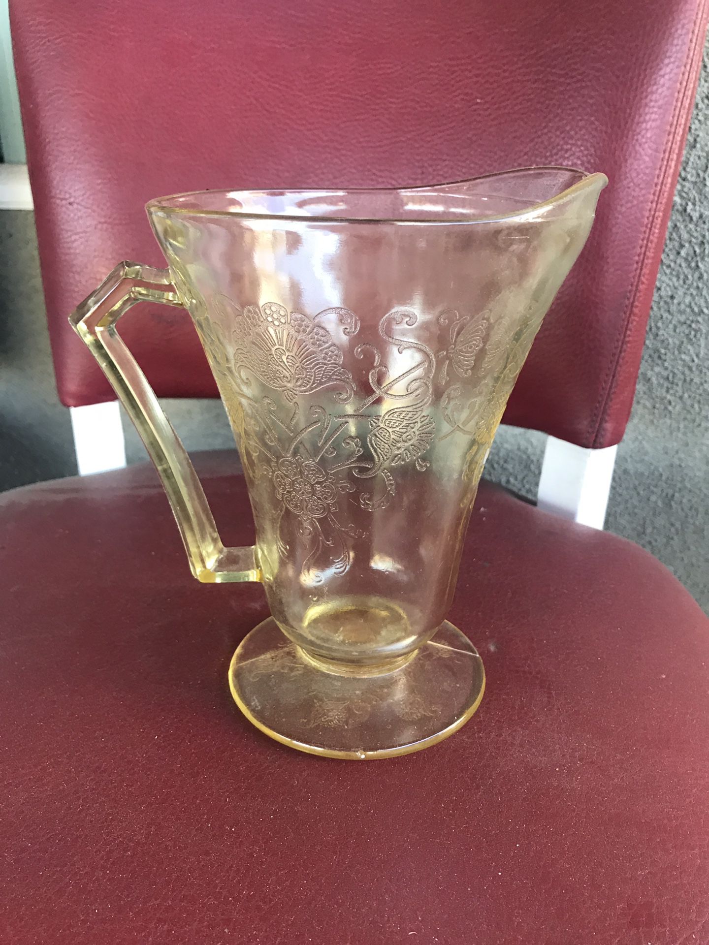 Amber vintage crystal pitcher
