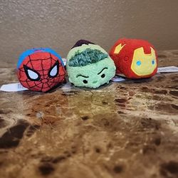 Disney Tsum Plush Mini Spiderman Hulk IronMan Plushies 3in Avengers Marvel Brand