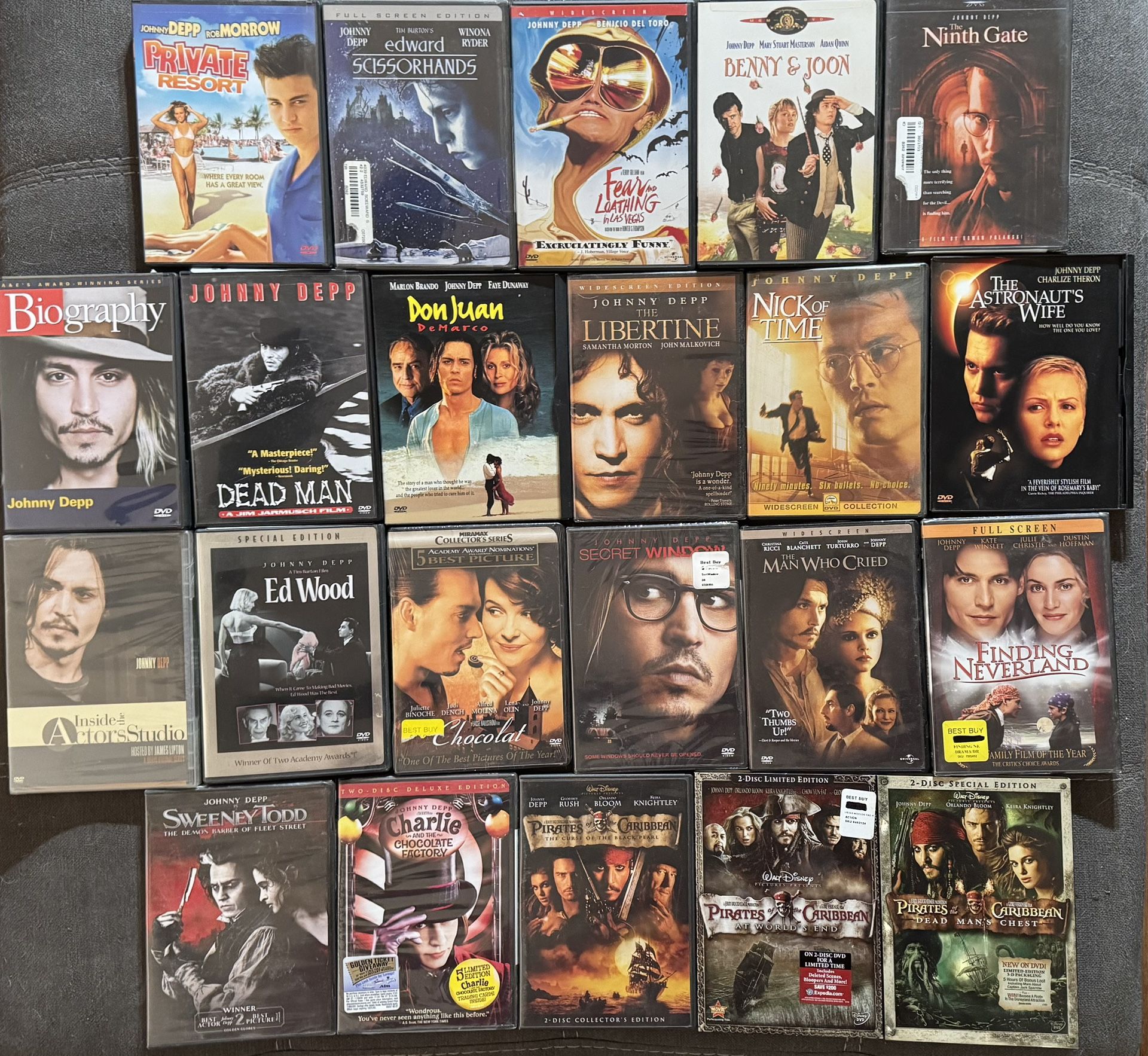 Johnny Depp DVDs
