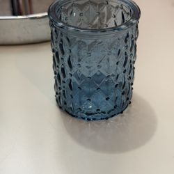 Blue Glass Votive Holders, New, 36 Per Box
