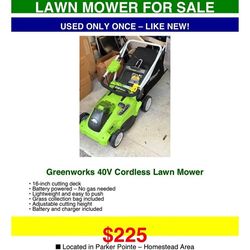 Greenwork 40v Electric 16inch Lawnmower