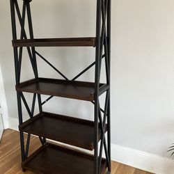 72” Tall Wood/metal Shelf -5 Shelves 34” Wide X 16” Deep In San Francisco