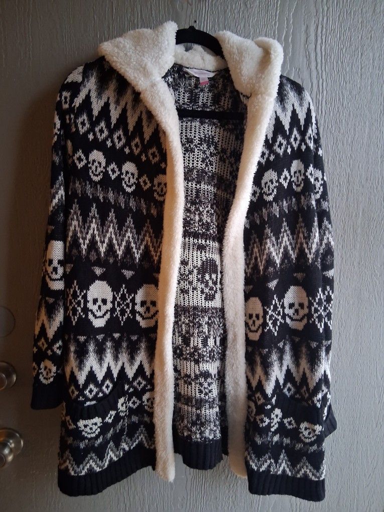 No Boundaries Spooky Festive Cardigan With Hood