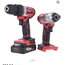 Hyper Tough 20V Max Lithium-ion 3/8 inch Cordless Drill & 1/4 inch Impact Driver Combo Kit (2-Tool Set) with 1.5Ah Lithium-ion Battery, Charger, Bit H