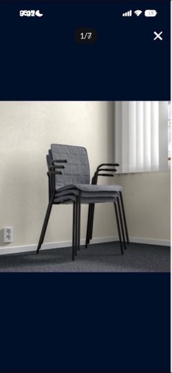 One Set Of 4 Stackable Steel Chairs (2 Sets Available)