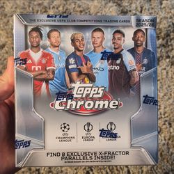 Topps chrome UEFA 2025-26 Factory sealed MEGA box