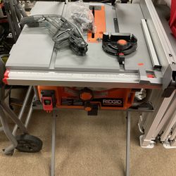 RIDGID 15 Amp 10 in. Portable  Corded Jobsite  Table Saw with Folding Stand