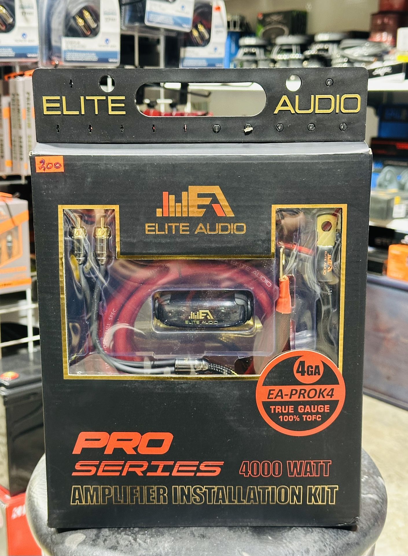 Elite Audio EA-PROK4 Pro Series 100% OFC Copper 4 Gauge Amp Kit | True Gauge Complete Amp Wiring Kit | Elite Audio