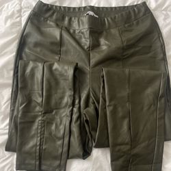 Green Leather Pants 