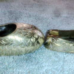 Solid Brass Shoe Ashtrays