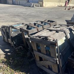 Free 1/4 inch glass- 5 crates- Must take all “as is”
