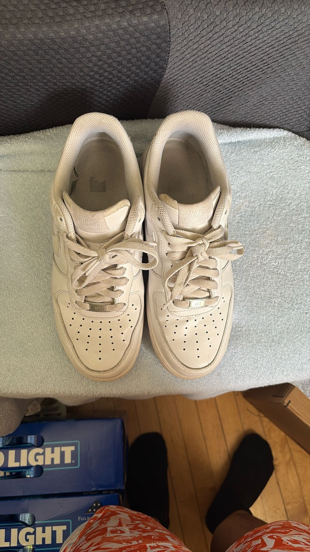 Barely Used, Refurbished White Nike Air Force 1’s
