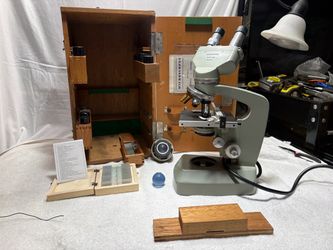 Classic Micropere 6094 vintage binocular compound microscope, Clean & Working