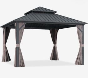 PURPLE LEAF 12‑ft × 12‑ft Gazebo (LS04JJG1212) Modern, weather‑resistant hard‑top design that adds year‑round shade and sophistication to any backyard