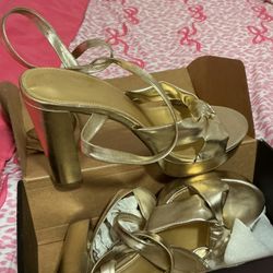 Sweetest Thing Wrap Up Heels — Gold