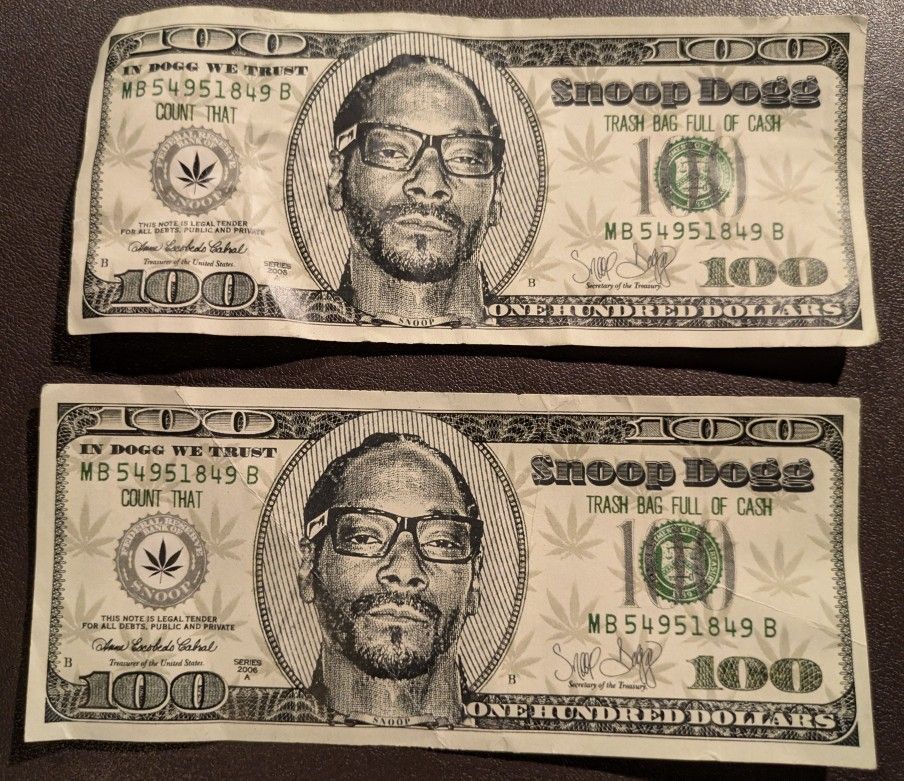 Two Event Snoop Dogg 100 Bills