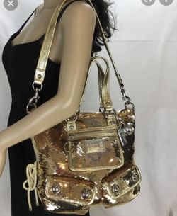 Coach Poppy Sequin Gold Purse - Limited Edition 