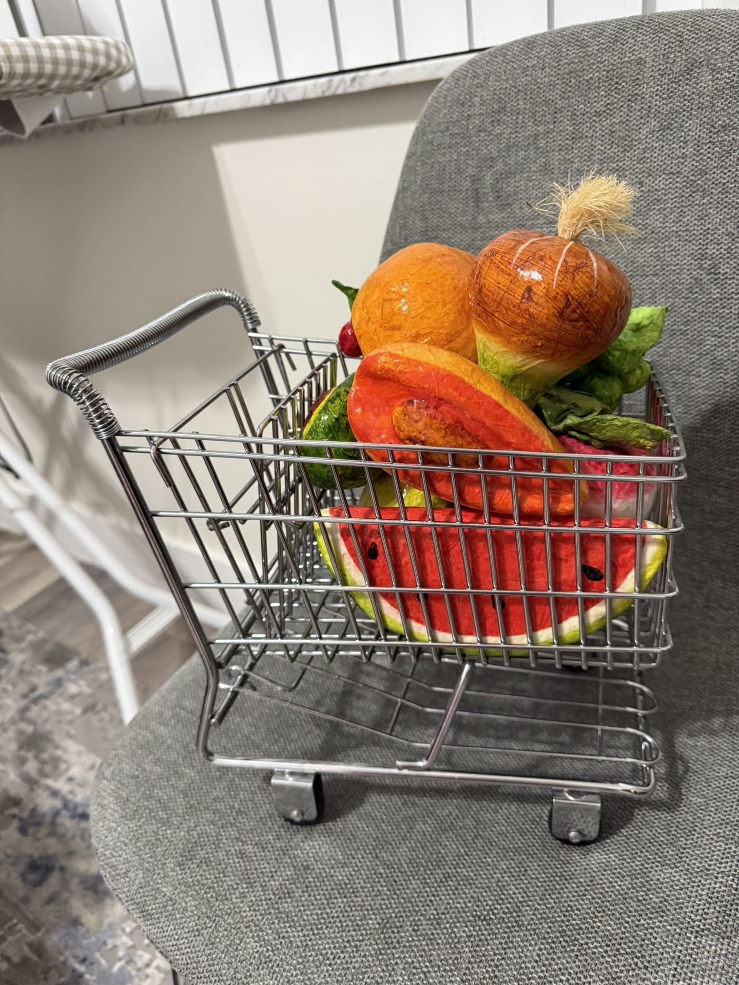 Pretty Home Decoration Mini Shopping Cart Fruit And Vegetable! New