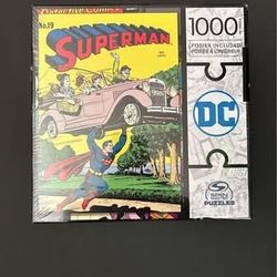 new sealed 1000 piece Superman/batman puzzle set with poster