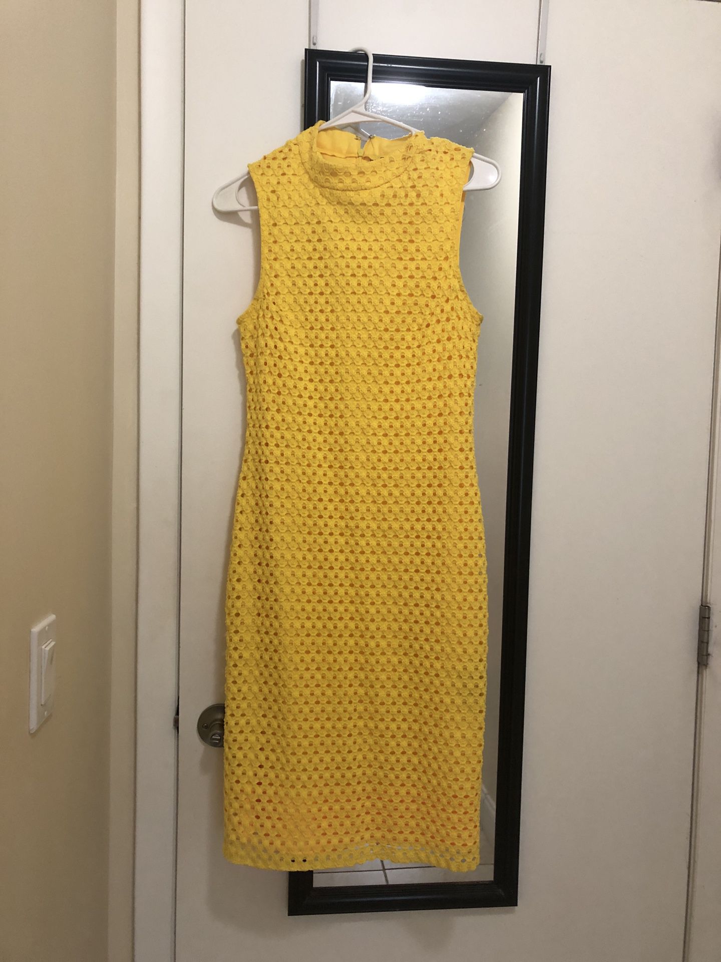 Beautiful Yellow Knee Length Dress 