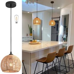 Mini Hemp Rope Woven Pendant Light