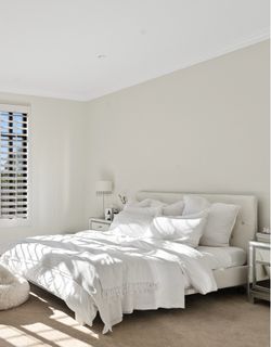 White Tufted Bed Frame with Mattress