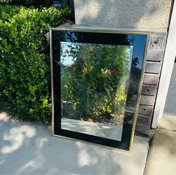 Large Wall Mirror with Black and Gold Frame