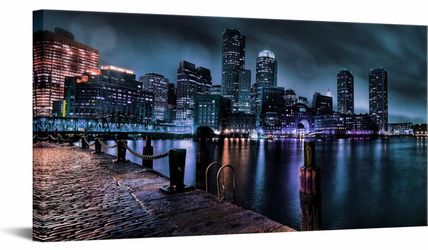*BRAND NEW Boston dock city skyline 24x48