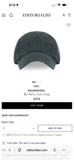Balenciaga bb Paris Icon hat