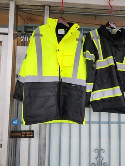 American Size Reflective Safety Rain Jackets, Rain Suits And Parka Insulated Rain Jackets