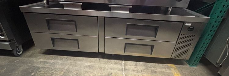 72” Refrigerated Chef’s Base low boy cooler 4 drawers nsf refrigerator true TRCB-72 on wheels equipment stand commercial restaurant equipment