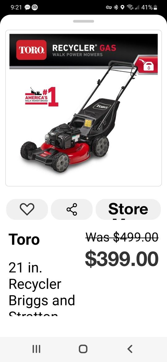Brand New. Never Used With My Free Warranty Toro 21" Self Propelled