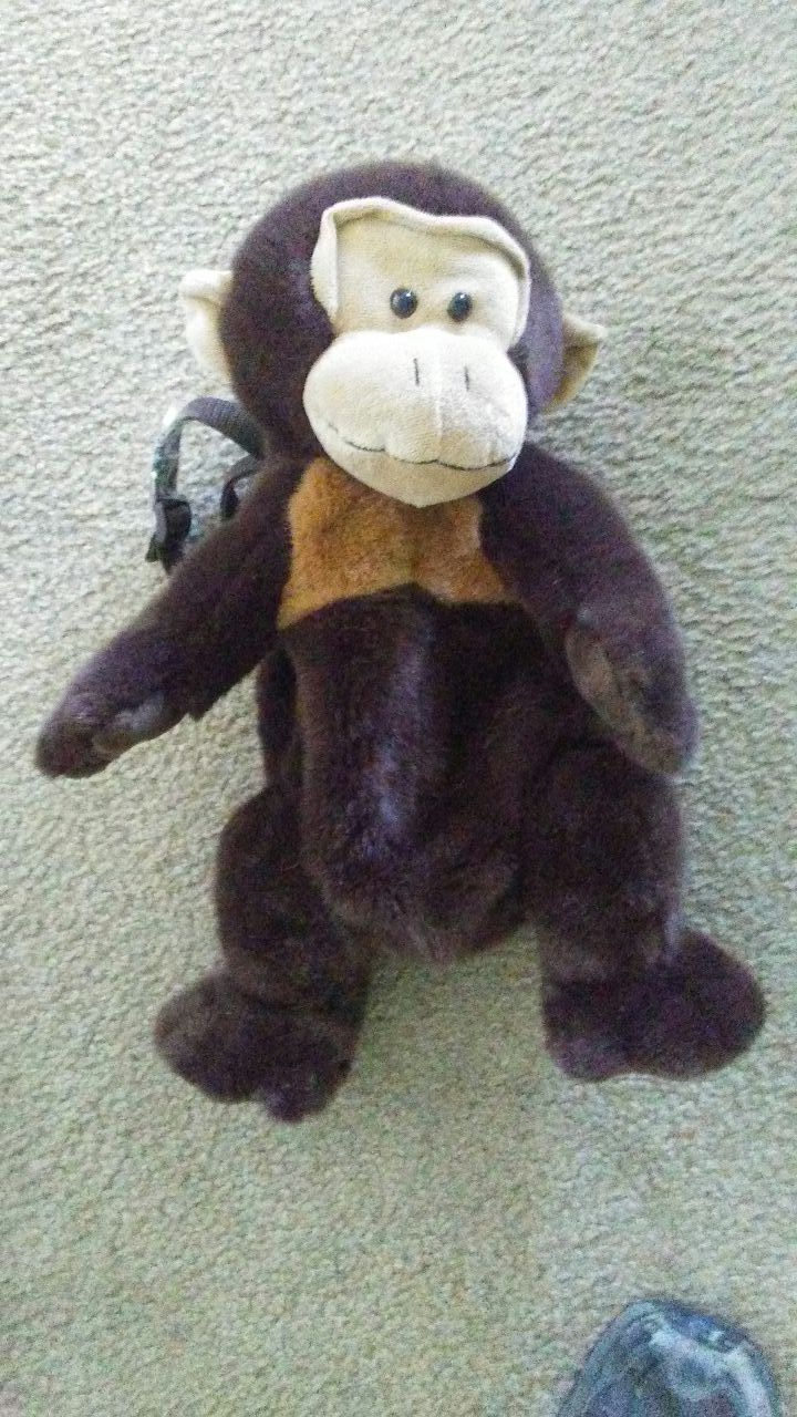 Large monkey backpack. New and super soft