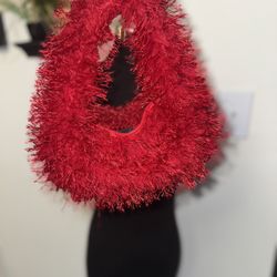 Fuzzy Red Handbag 