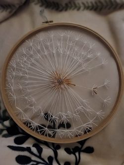 Hand Made Embroidered Dandelion