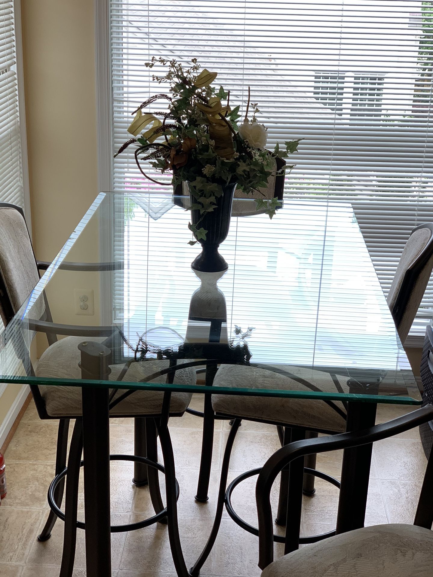 Kitchen or Billiard Room Glass Table