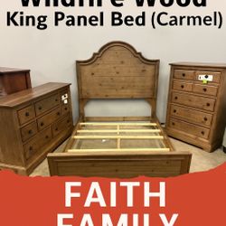 Wildfire Wood King Panel Bed In Carmel 