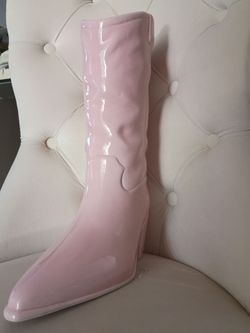 Pink Ceramic Cowboy Boot Vase / Planter ✨