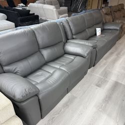 New Leather Sofa & Loveseat Recliner 