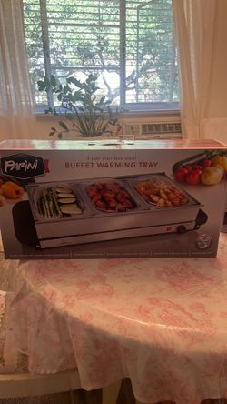 Perini buffet warming tray 3 pan stainless steel