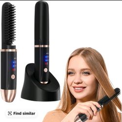 Cordless Hair Straightener Brush, Portable Mini
Electric Straightening Comb lonic Hot Hair
Brush, Smooth Adjustable straightener Daily
Fluffy Comfort 