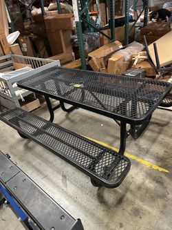 New 72” Picnic Table Heavy Duty Commercial Grade Expanded Metal with Umbrella Hole